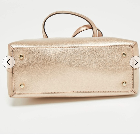 Kate Spade New York Cedar Street Maise Gold Metallic Satchel / Crossbody Bag - Picture 5 of 10